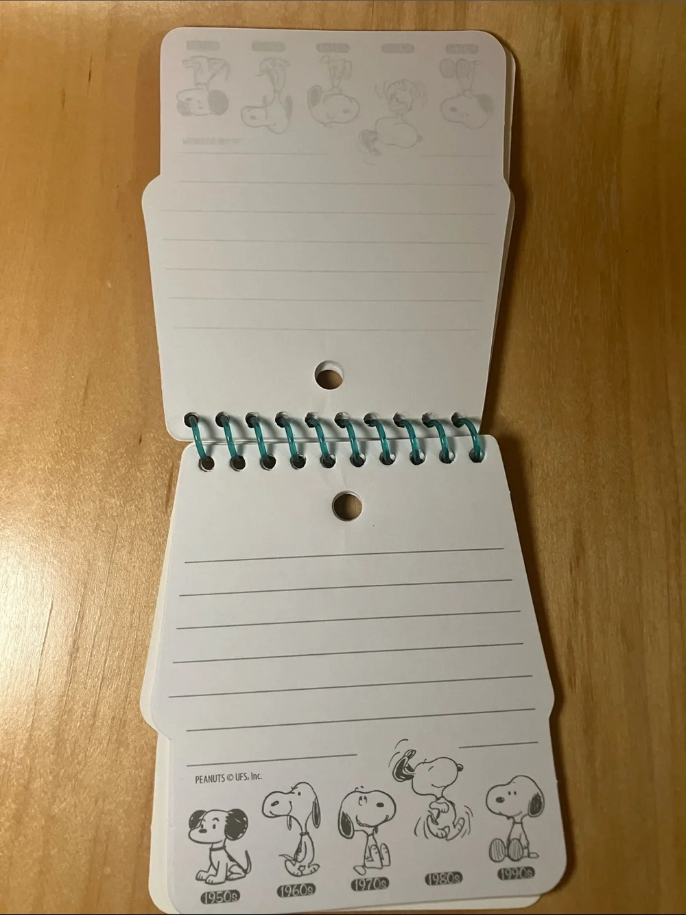 Snoopy 60th Anniversary Spiral Notepad - Decades of Snoopy Design
